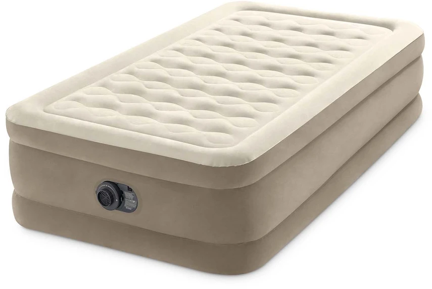 Pripučiamas čiužinys INTEX Twin Ultra Plush su integruota elektrine pompa, 99×191×46 cm