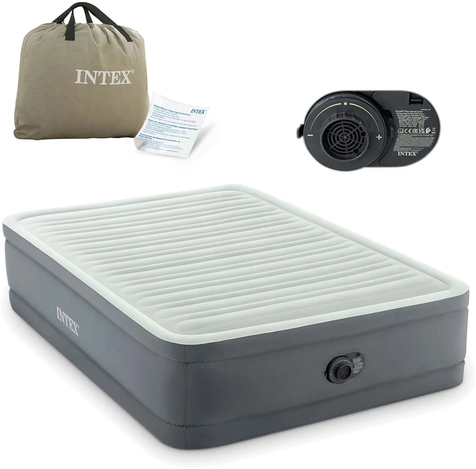Pripučiamas čiužinys 191x137x46 cm su įmontuotu elektriniu siurbliu INTEX 64904ND