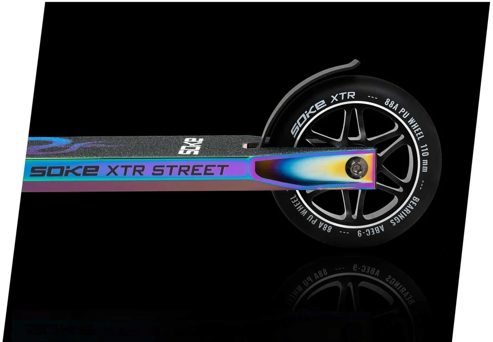 Profesionalus SOKE XTR Street vaikiškas paspirtukas vaivorykštės spalvų