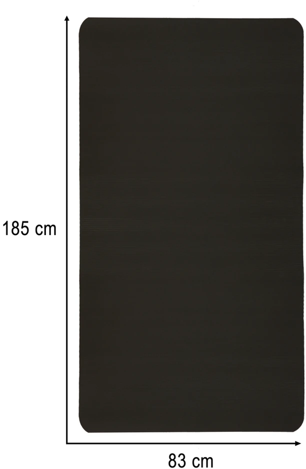Jogos treniruočių kilimėlis storas 185x80x1,5 cm juodas