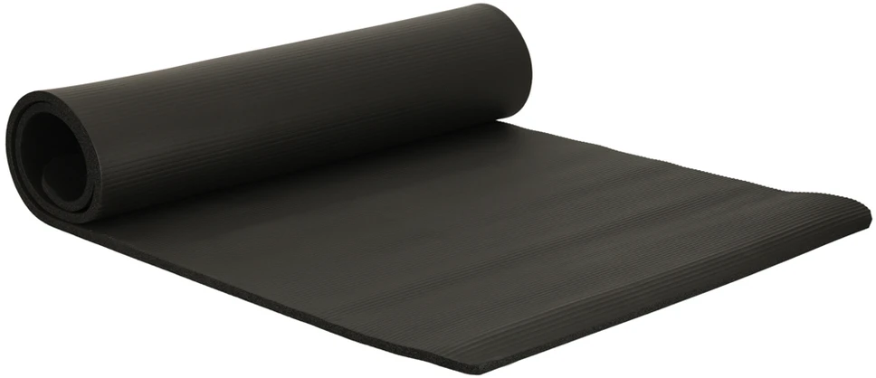 Jogos treniruočių kilimėlis storas 185x80x1,5 cm juodas