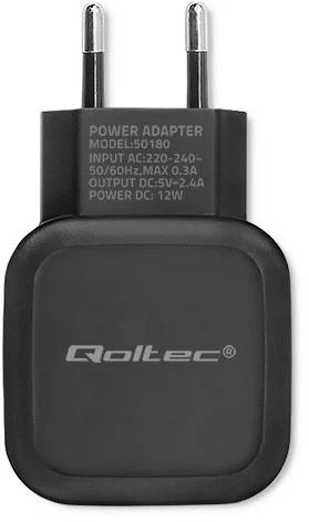 QOLTEC 50180 kintamosios srovės adapteris 12 W 5 V 2,24 A USB