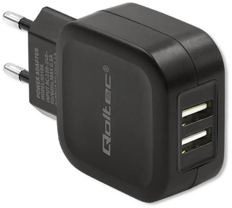 QOLTEC 50186 kintamosios srovės adapteris 17W 5V 3,4A 2xUSB