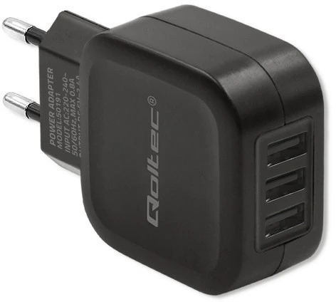 QOLTEC 50191 kintamosios srovės adapteris 17W 5V 3.4A 3xUSB