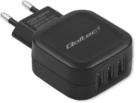 QOLTEC 50191 kintamosios srovės adapteris 17W 5V 3.4A 3xUSB