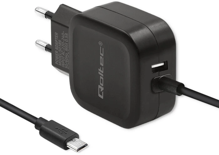 QOLTEC 50189 kintamosios srovės adapteris 17W 5V 3.4A USB + Micro USB
