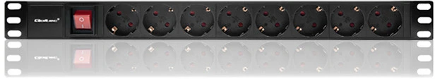QOLTEC 54469 Maitinimo juostelė RACK 1U 16A 8xSCHUKO 2m