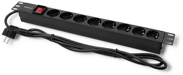 QOLTEC 54469 Maitinimo juostelė RACK 1U 16A 8xSCHUKO 2m