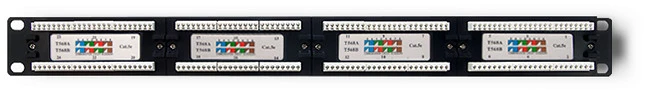 QOLTEC 54475 Patch panel RACK 24 jungtys kat.5E UTP Juodas