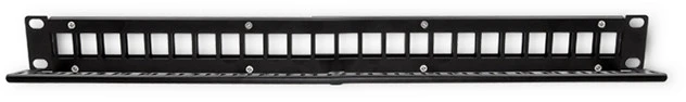 QOLTEC 54479 Patch panel RACK 24 jungtys UTP blank Juodas