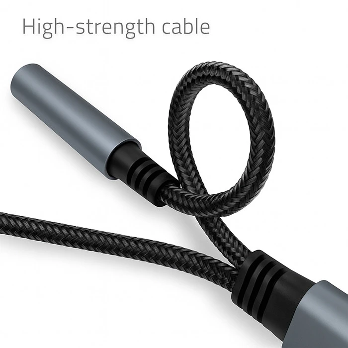 Qoltec 2in1 USB-C adapteris PD 15W 10cm aliuminis