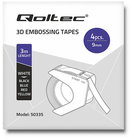 Qoltec 4 vnt. 3D lipnios juostos DYMO Omega ekstruderiui 9mm*3m