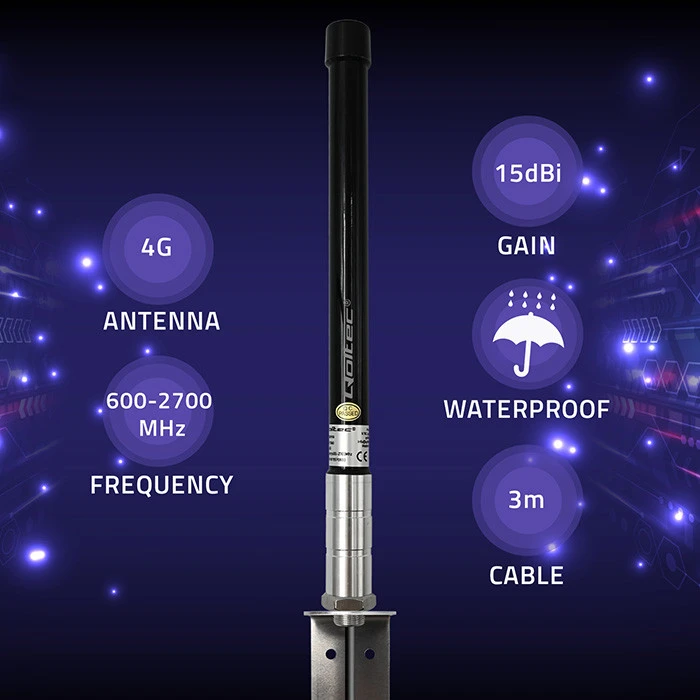 Qoltec 4G LTE antena 15dBi išorinė SMA fibra