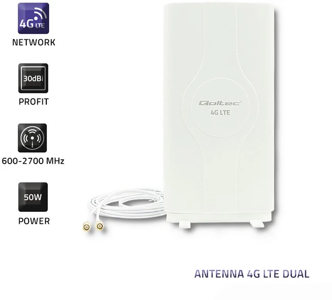 QOLTEC 57013 Antenna 4G LTE 30dBi indoor