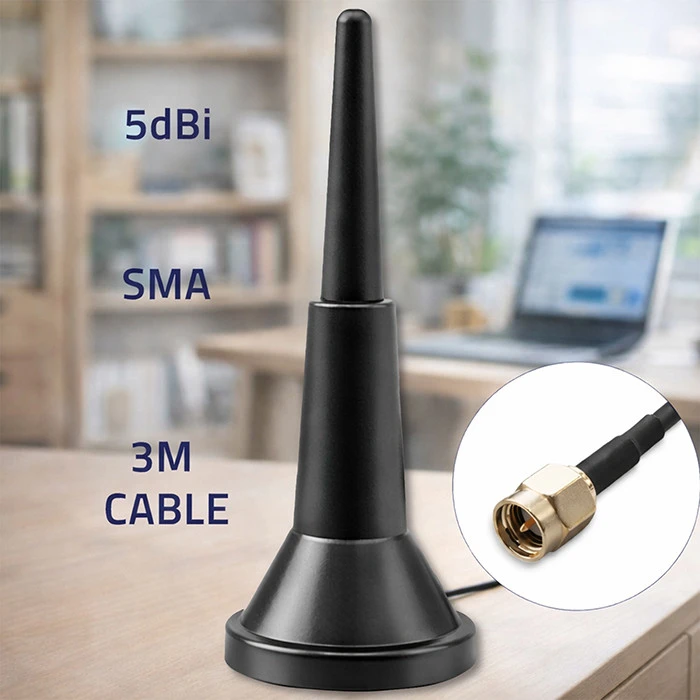 4G LTE antena su magnetiniu pagrindu - 5dBi - Qoltec 57058