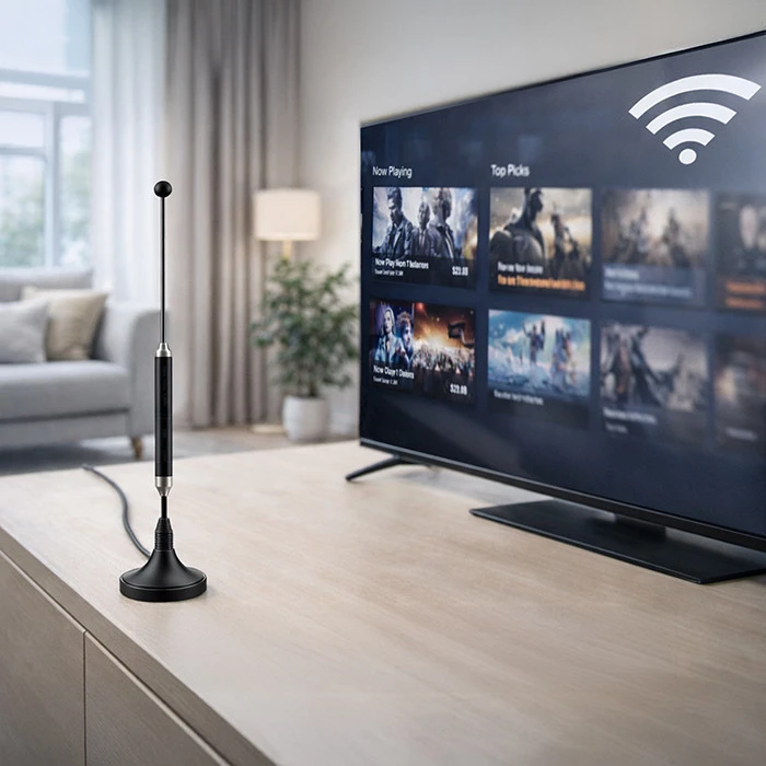4G LTE 600-2700MHz antena su magnetiniu pagrindu - 5dBi - SMA - vidinė - Qoltec 57059