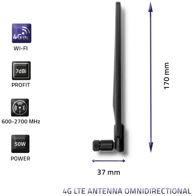 QOLTEC 57018 4G LTE antena, daugiakryptė 7dBi vidinė