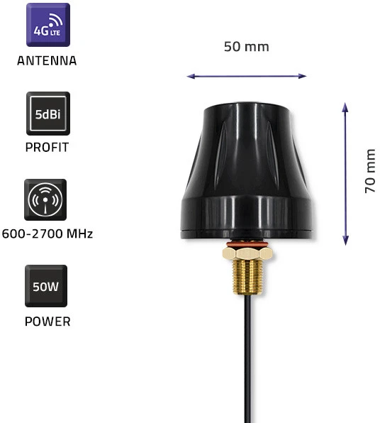 QOLTEC 57037 4G LTE omnidirectional antena DUAL 5dBi Outdoor