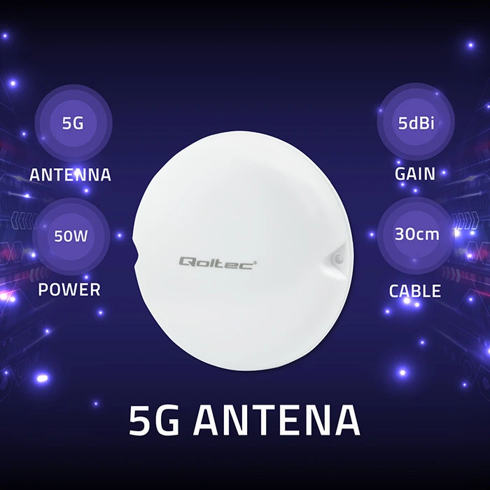 Antenos 5g lte lubinės 5dbi 50w vidaus Qoltec