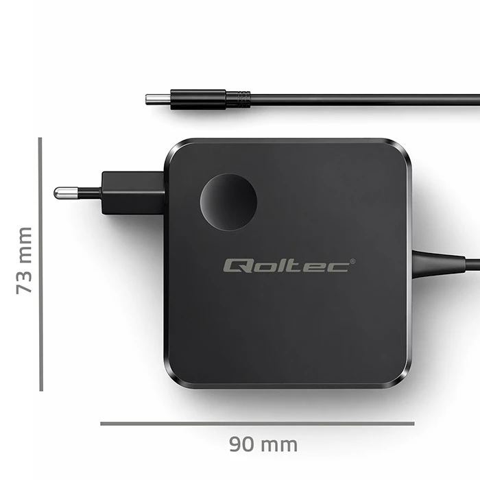 Qoltec 65W GaN Super Fast | USB-C PD PPS | 5-21V | 3-3.25A | Nešiojamas kompiuteris | MacBook | Išmanusis telefonas