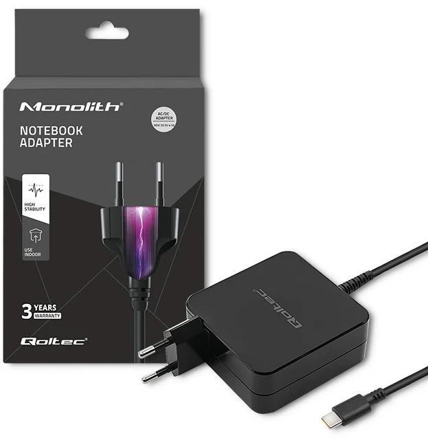 QOLTEC 51741 nešiojamojo kompiuterio kintamosios srovės adapteris Qol