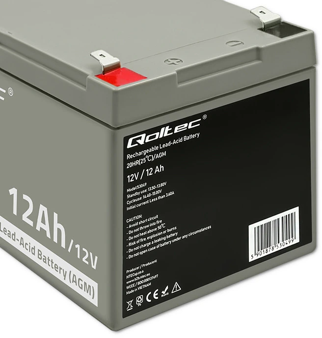 QOLTEC AGM baterija 12V 12Ah