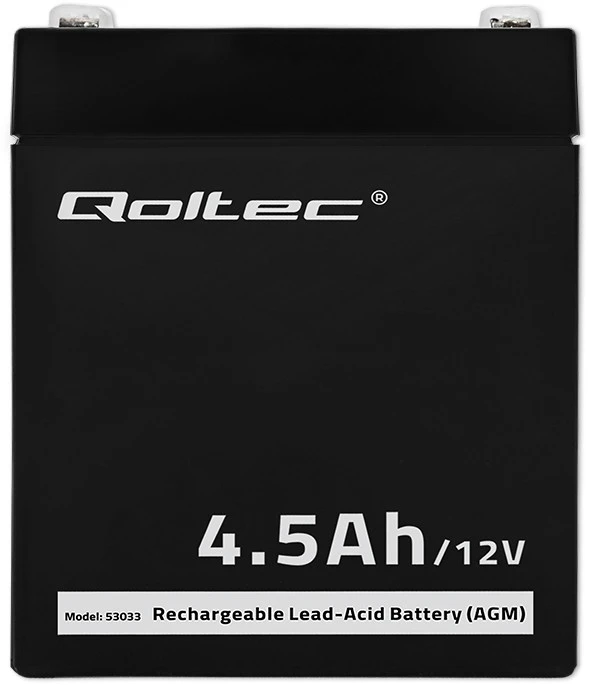 QOLTEC 53033 Baterija AGM 12V 4.5Ah max.1.35A