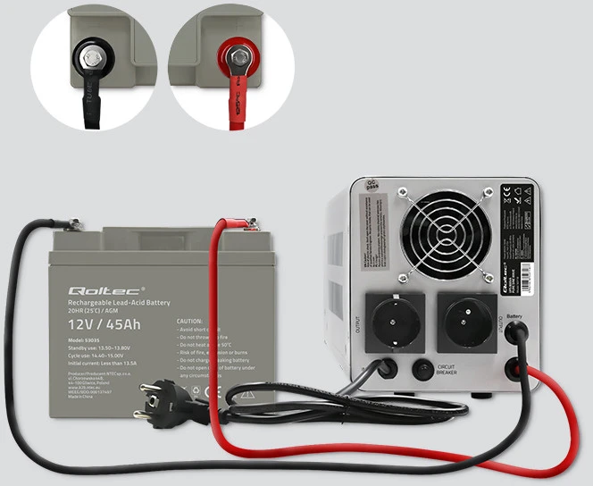 QOLTEC 53035 Qoltec Baterija AGM 12V 45Ah max.13.5A