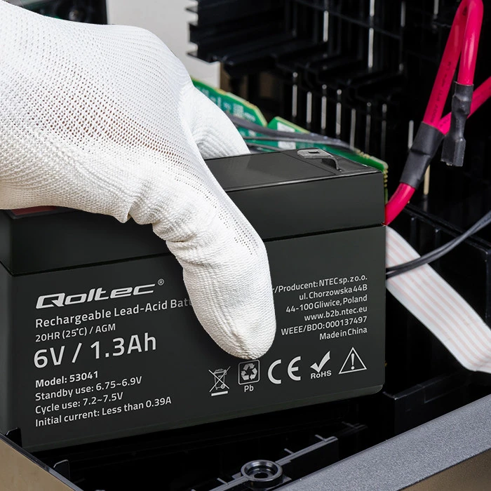 QOLTEC 53041 Baterija AGM 6V 1.3Ah max.0.39A