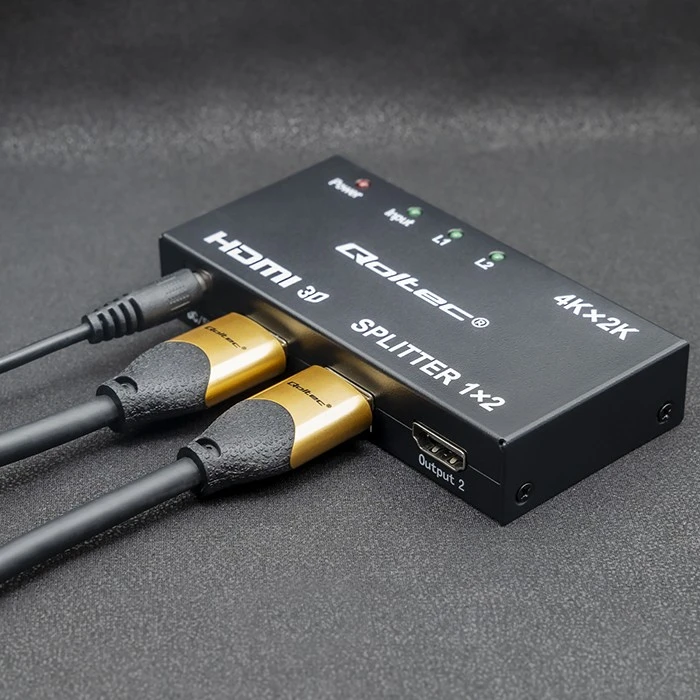 „Qoltec“ aktyvus skirstytuvas 2 x HDMI 4K x 2K | 3.4 Gb/s | Didelis stabilumas