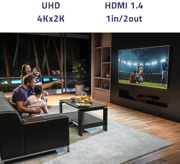 „Qoltec“ aktyvus skirstytuvas 2 x HDMI 4K x 2K | 3.4 Gb/s | Didelis stabilumas