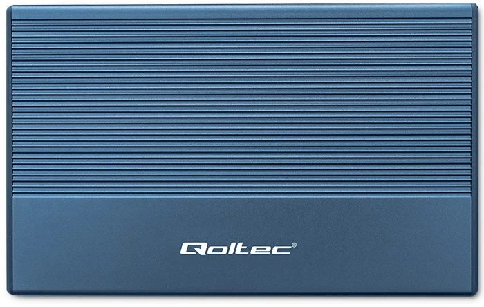 Išorinio kietojo disko dėklas Aliumininis korpusas skirtas diskams SSD HDD 25" sata USB 3.0 ypač greitas 5 Gb/s 2 TB mėlynas Qoltec