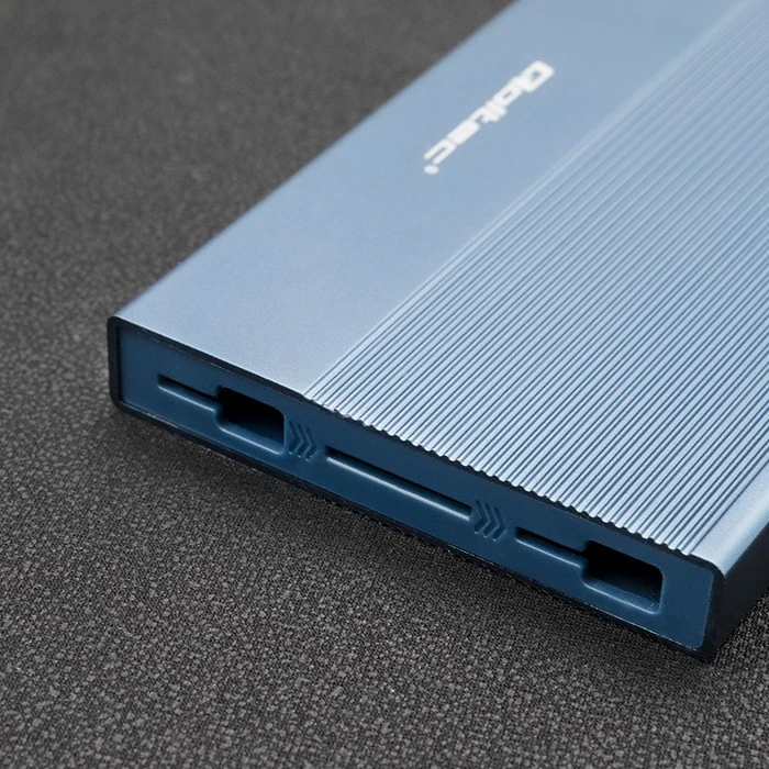 Išorinio kietojo disko dėklas Aliumininis korpusas skirtas diskams SSD HDD 25" sata USB 3.0 ypač greitas 5 Gb/s 2 TB mėlynas Qoltec