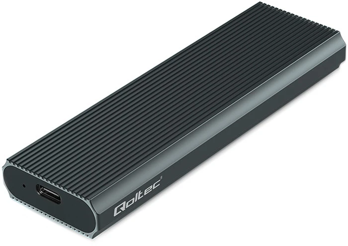 Išorinio kietojo disko dėklas Aliumininis korpusas skirtas diskui m.2 SSD nvme pcie usb 3.1 super greitis 10gb/s 4tb grafitinis Qoltec