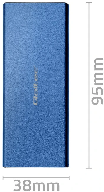 Qoltec 51832 Korpusas | M.2 SSD diskas | SATA | NGFF| USB 3.0 | Super greitis 5Gb/s | 2TB | Mėlyna