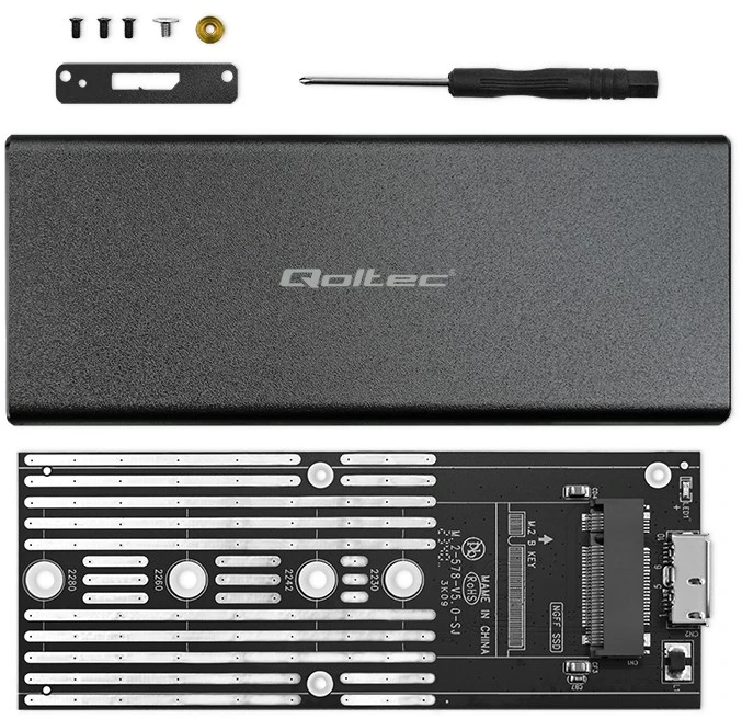 QOLTEC 51854 kietojo disko korpusas M.2 SATA SSD NGFF USB 3.0