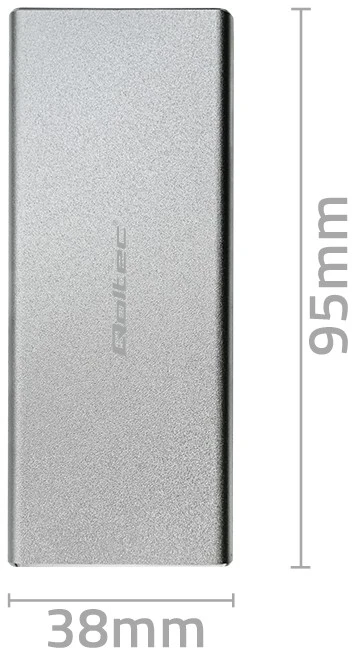 Qoltec 51833 Korpusas | M.2 SSD diskas | SATA | NGFF| USB 3.0 | Super greitis 5GB/s | 2TB | Sidabrinis