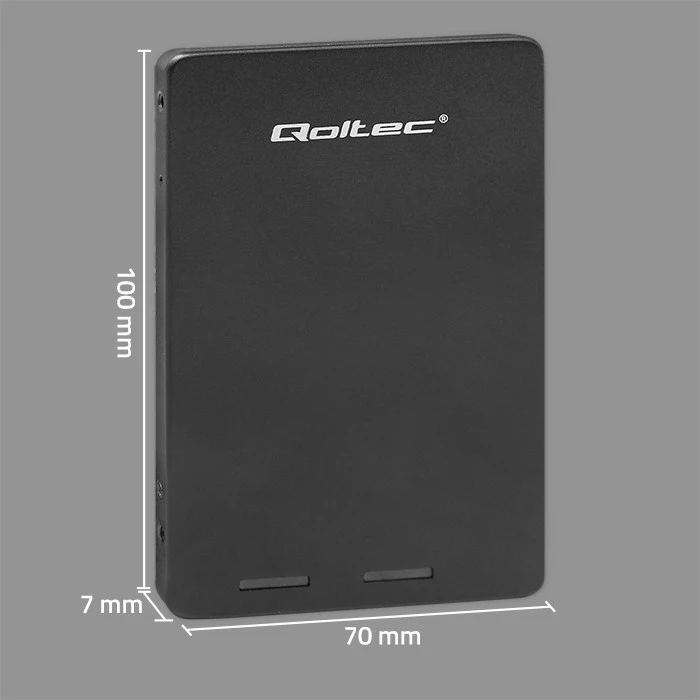 Qoltec Aliuminis adapteris M.2 SSD SATA NGFF į SATA III 2TB juodas