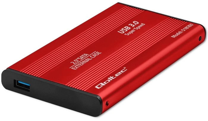 QOLTEC išorinio kietojo disko dėklas HDD/SSD 2.5" SATA3 USB 3.0 Raudona