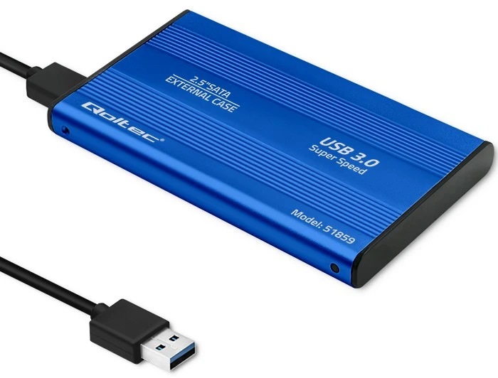 QOLTEC išorinio kietojo disko dėklas HDD/SSD 2.5" SATA3 USB 3.0 Mėlyna