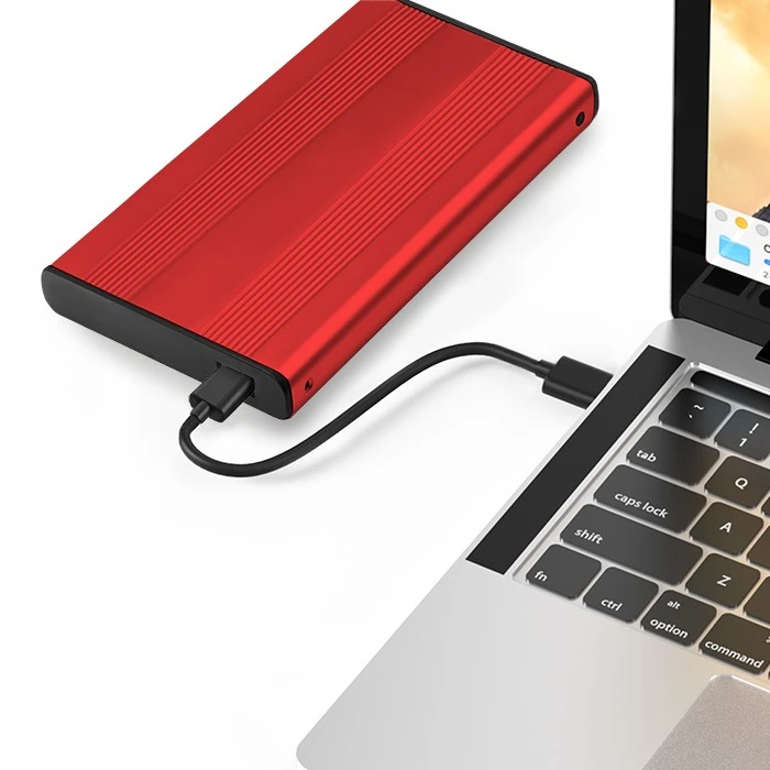 QOLTEC išorinio kietojo disko dėklas HDD/SSD 2.5" SATA3 USB 3.0 Raudona