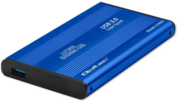 QOLTEC išorinio kietojo disko dėklas HDD/SSD 2.5" SATA3 USB 3.0 Mėlyna