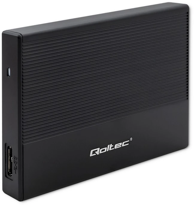 Išorinio kietojo disko dėklas Aliumininis korpusas skirtas diskams SSD HDD 25" sata USB 3.0 itin greitas 5 Gb/s 2 TB juodas Qoltec
