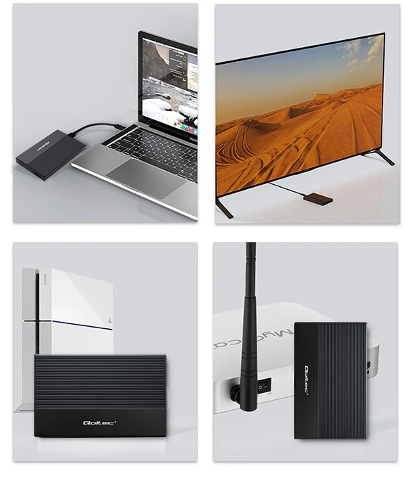 Išorinio kietojo disko dėklas Aliumininis korpusas skirtas diskams SSD HDD 25" sata USB 3.0 itin greitas 5 Gb/s 2 TB juodas Qoltec