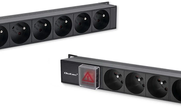 Aliumininis maitinimo juostelė pdu skirtas stovo 16a 16 x prancūzų vertikalus 18 m Qoltec