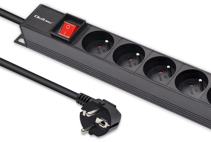 Aliumininis maitinimo juostelė pdu skirtas stovo 16a 16 x prancūzų vertikalus 18 m Qoltec