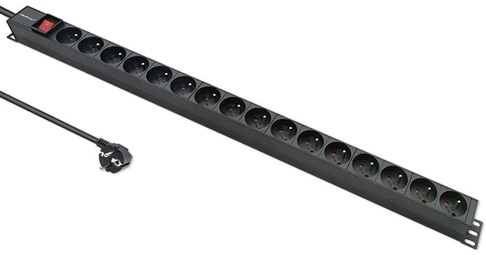 Aliumininis maitinimo juostelė pdu skirtas stovo 16a 16 x prancūzų vertikalus 18 m Qoltec