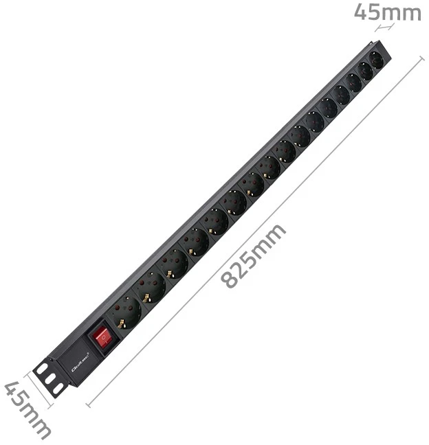 Aliuminio maitinimo juostelė šaltinis skirtas stovo 16a 16 x schuko vertikalus 18 m Qoltec
