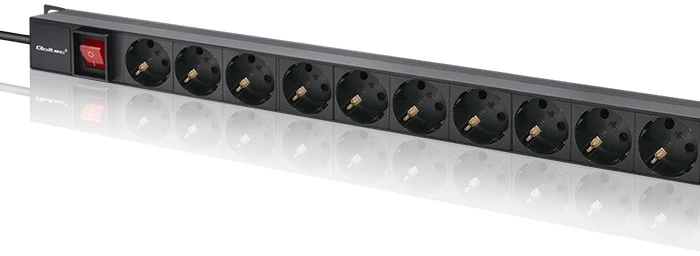 Aliuminio maitinimo juostelė šaltinis skirtas stovo 16a 16 x schuko vertikalus 18 m Qoltec