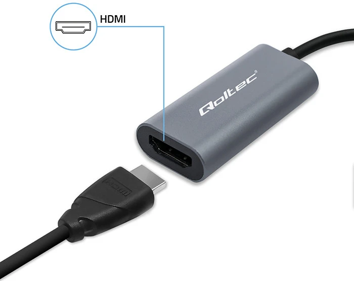 Qoltec Aliuminis USB-C 3.1 MHL į HDMI adapteris 4K 60Hz